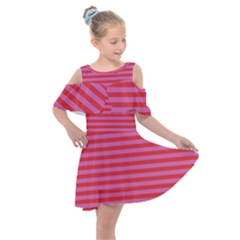 Stripes-striped-design-pattern Kids  Shoulder Cutout Chiffon Dress by Semog4