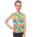 Checkerboard-pastel-squares- Kids  Mesh Tank Top View1