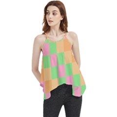 Checkerboard-pastel-squares Flowy Camisole Tank Top by Semog4