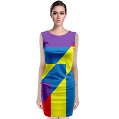 Colorful-red-yellow-blue-purple Classic Sleeveless Midi Dress by Semog4