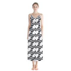 Pattern-monochrome-repeat Button Up Chiffon Maxi Dress by Semog4