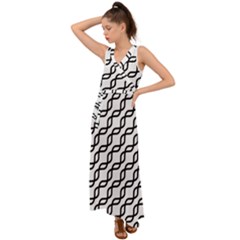 Diagonal-stripe-pattern V-neck Chiffon Maxi Dress by Semog4