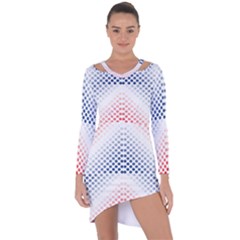 Dots-pointillism-abstract-chevron Asymmetric Cut-out Shift Dress by Semog4