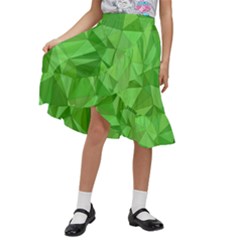 Mosaic-tile-geometrical-abstract Kids  Ruffle Flared Wrap Midi Skirt by Semog4