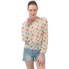 Floral-pattern-wallpaper-retro Banded Bottom Chiffon Top by Semog4