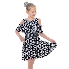 Geometric-tile-background Kids  Shoulder Cutout Chiffon Dress by Semog4