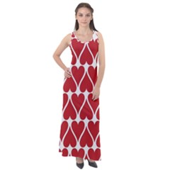 Hearts-pattern-seamless-red-love Sleeveless Velour Maxi Dress by Semog4