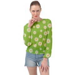 Daisy-flowers-floral-wallpaper Banded Bottom Chiffon Top by Semog4