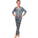 Soft-pattern-repeat-monochrome Kid s Satin Long Sleeve Pajamas Set View1