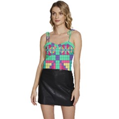 Checkerboard-squares-abstract--- Flowy Camisole Tie Up Top by Semog4