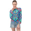 Checkerboard-squares-abstract Banded Bottom Chiffon Top View1