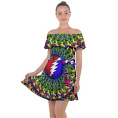 Grateful Dead Off Shoulder Velour Dress by Semog4