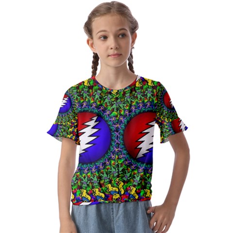 Grateful Dead Kids  Cuff Sleeve Scrunch Bottom Tee by Semog4