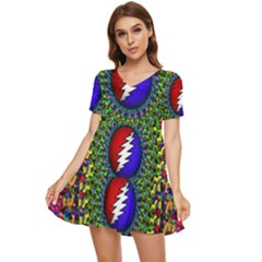 Grateful Dead Tiered Short Sleeve Babydoll Dress by Semog4