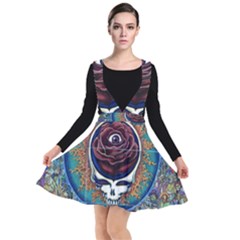 Grateful Dead Skull Rose Plunge Pinafore Dress by Semog4