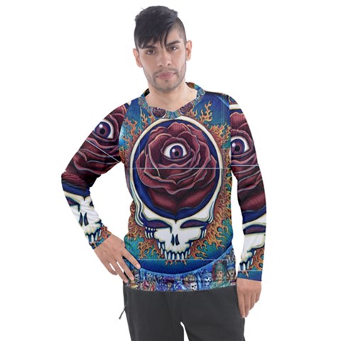 Grateful Dead Skull Rose Men s Pique Long Sleeve Tee by Semog4