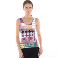 Abstract Shape Color Gradient Tank Top by Semog4