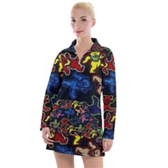 Grateful Dead Pattern Women s Long Sleeve Casual Dress by Semog4