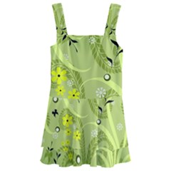 Seamless Pattern Green Garden Kids  Layered Skirt Swimsuit by Semog4