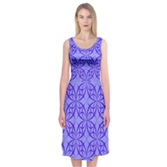 Decor Pattern Blue Curved Line Midi Sleeveless Dress by Semog4