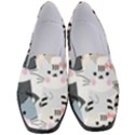 Cute Cat Couple Seamless Pattern Cartoon Women s Classic Loafer Heels View1