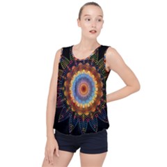 Colorful Prismatic Chromatic Bubble Hem Chiffon Tank Top by Semog4