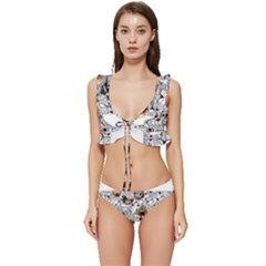 Gears Movement Machine Low Cut Ruffle Edge Bikini Set by Semog4