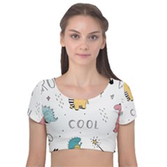 20230509 010828 0000 Velvet Short Sleeve Crop Top  by Fhkhan22