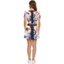 Anchor watercolor painting tattoo art anchors and birds V-Neck High Waist Chiffon Mini Dress View4