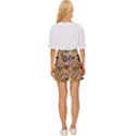 Multicolored Doodle Art Wallpaper Mini Front Wrap Skirt View4