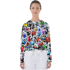 Graffiti Art Cartoon Comic Women s Slouchy Sweat by Salman4z