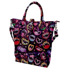 Funny Monster Mouths Buckle Top Tote Bag by Salman4z