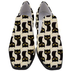 Black Cats And Dots Koteto Cat Pattern Kitty Women Slip On Heel Loafers by Salman4z