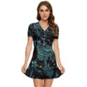 Hogwarts Castle Van Gogh V-Neck High Waist Chiffon Mini Dress View1