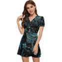 Hogwarts Castle Van Gogh V-Neck High Waist Chiffon Mini Dress View2