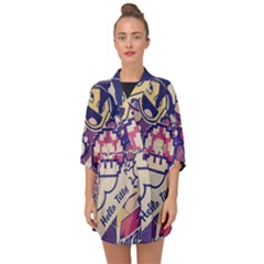 Retro Cartoon Hello Titty Parody Half Sleeve Chiffon Kimono by Salman4z