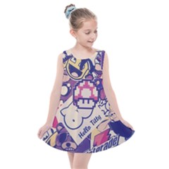 Retro Cartoon Hello Titty Parody Kids  Summer Dress by Salman4z