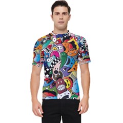 Cartoon Explosion Cartoon Characters Funny Men s Short Sleeve Rash Guard by Salman4z