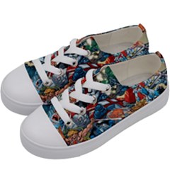 80 s Cartoons Cartoon Masters Of The Universe Kids  Low Top Canvas Sneakers by Salman4z