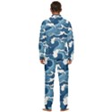 Waves Aesthetics Illustration Japanese Men s Long Sleeve Velvet Pocket Pajamas Set View4