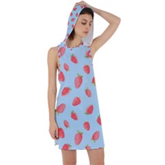 Strawberry Racer Back Hoodie Dress by SychEva