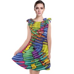 Waves Particles Vibration Atom Physics Technology Tie Up Tunic Dress by Jancukart