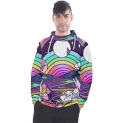 Rainbow Fun Cute Minimal Doodle Drawing Art Men s Pullover Hoodie by Jancukart