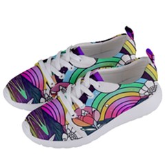 Rainbow Fun Cute Minimal Doodle Drawing Art Women s Lightweight Sports Shoes by Jancukart