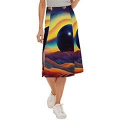 Surrealist Fantasy Dream Nature Midi Panel Skirt by Jancukart