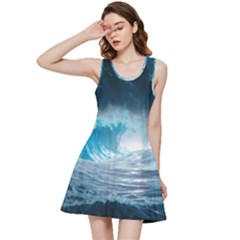 Thunderstorm Storm Tsunami Waves Ocean Sea Inside Out Racerback Dress by Jancukart