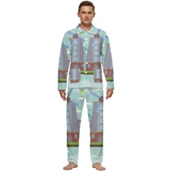 Amsterdam Landmark Landscape Men s Long Sleeve Velvet Pocket Pajamas Set by Sudheng