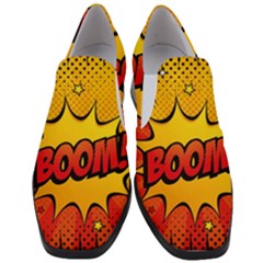 Explosion Boom Pop Art Style Women Slip On Heel Loafers by Sudheng