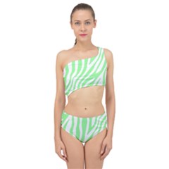 Green Zebra Vibes Animal Print  Spliced Up Two Piece Swimsuit by ConteMonfrey