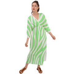 Green Zebra Vibes Animal Print  Grecian Style  Maxi Dress by ConteMonfrey